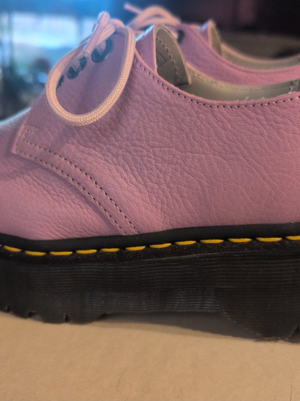 Doc Martens 30612 platform lace up leather oxford shoes lavender NWOB sz 7 - Picture 3 of 7